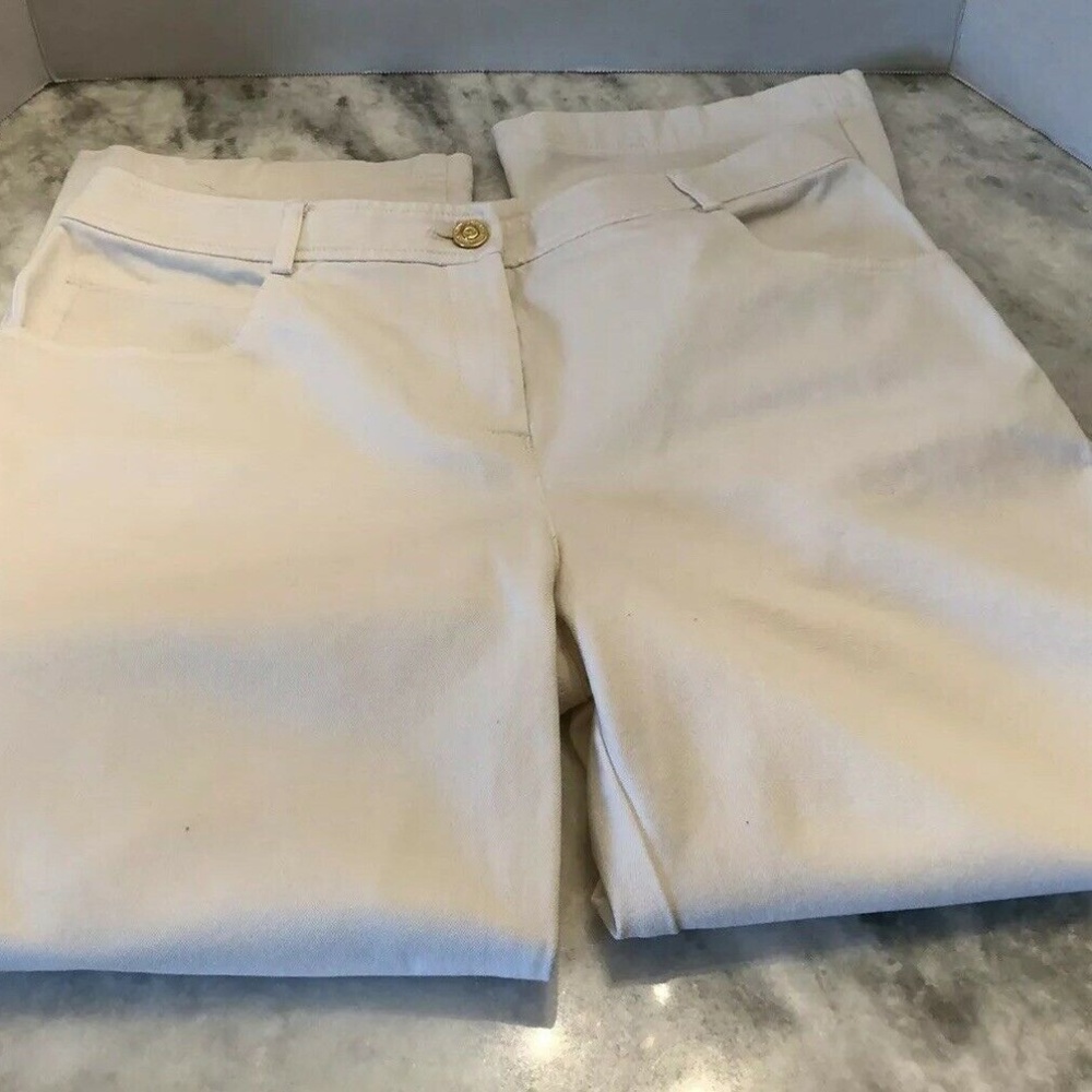 St John Stretch White Jeans Sz 6 Straight Leg